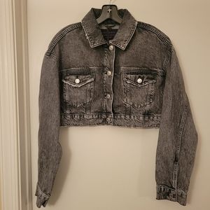 AllSaints Mon Cropped Denim Jacket, Size US 6